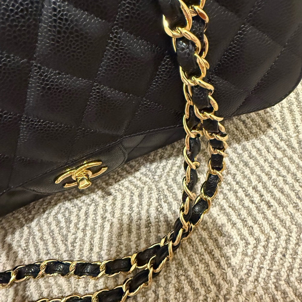 Sold Chanel Classic Black Caviar Jumbo with GHW - Picture 10 of 13